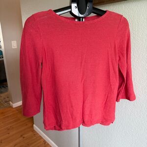 J. Jill Linen Cotton Blend 3/4 Sleeve Cooling Summer Top Shirt Boat Size Small